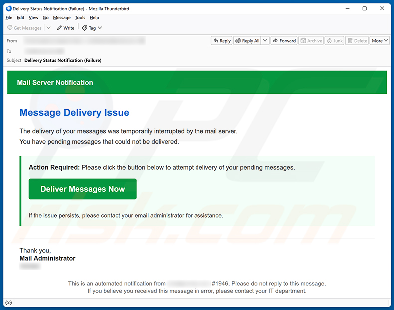 Mail Server Notification scam (2026-09-16)