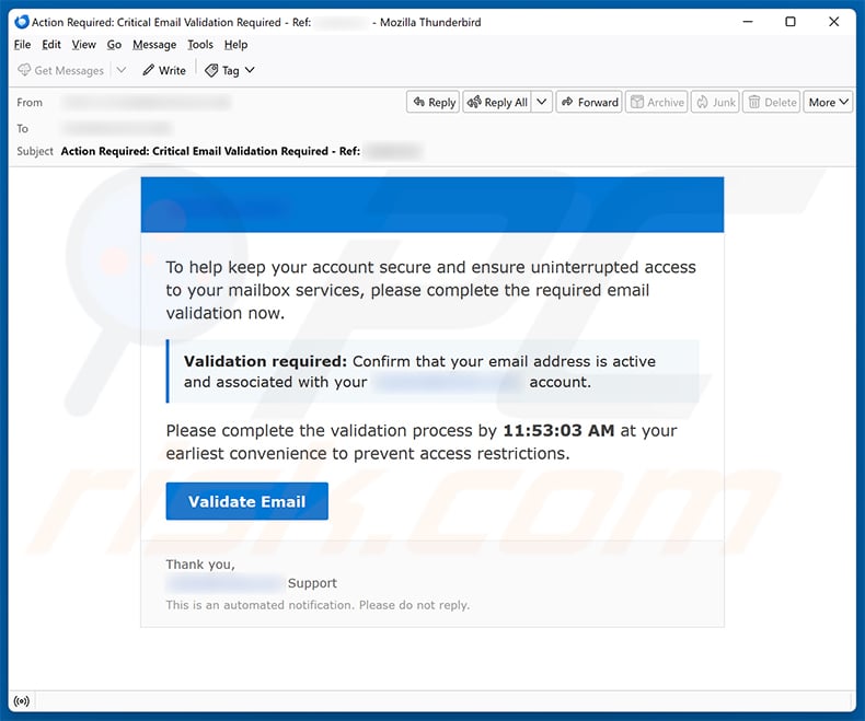 Email Validation Required scam (2026-09-23)