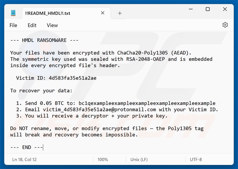 HMDL ransomware ransom note (!!README_HMDL!!.txt)