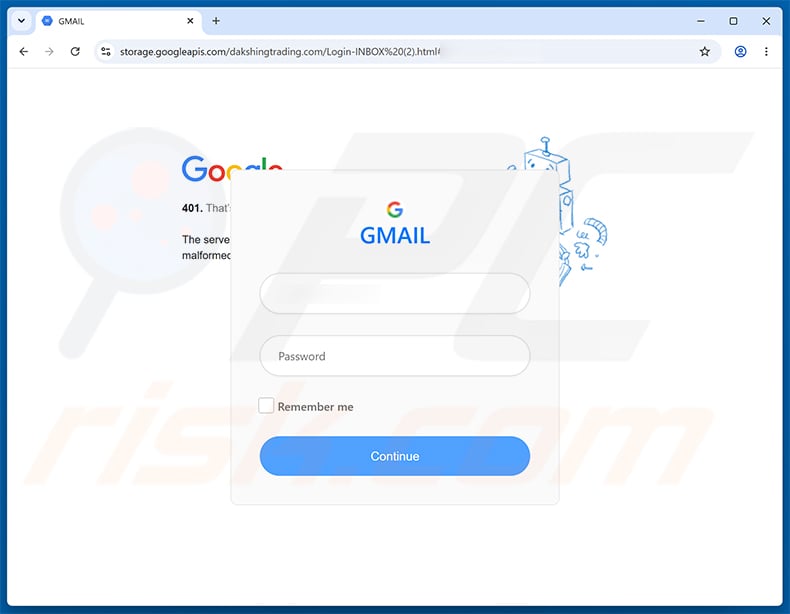 Incoming Mails Witheld phishing page