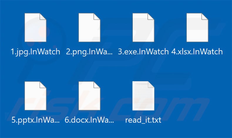 Files encrypted by InWatch ransomware (.InWatch extension)