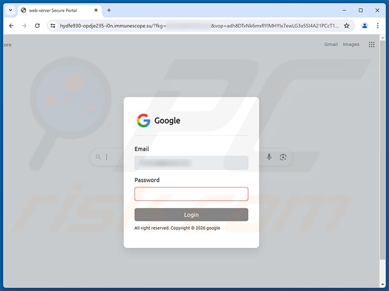 Login Attempt From An Unrecognized Location phishing page
