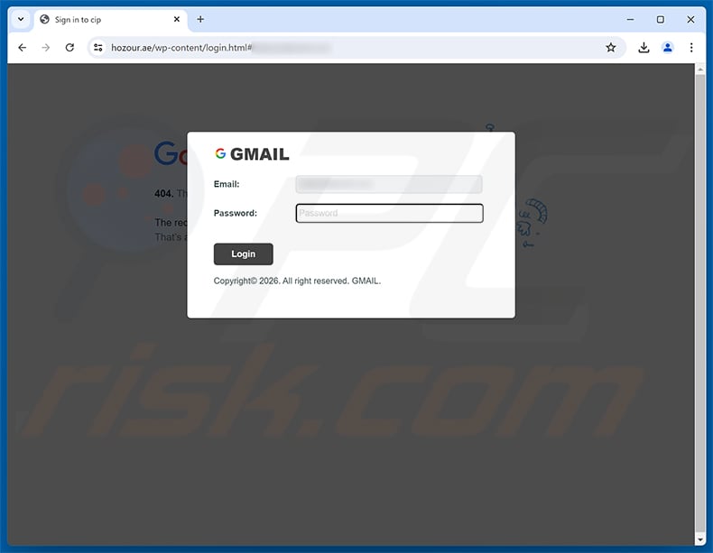 Mail Capacity Guide Email Scam phishing page