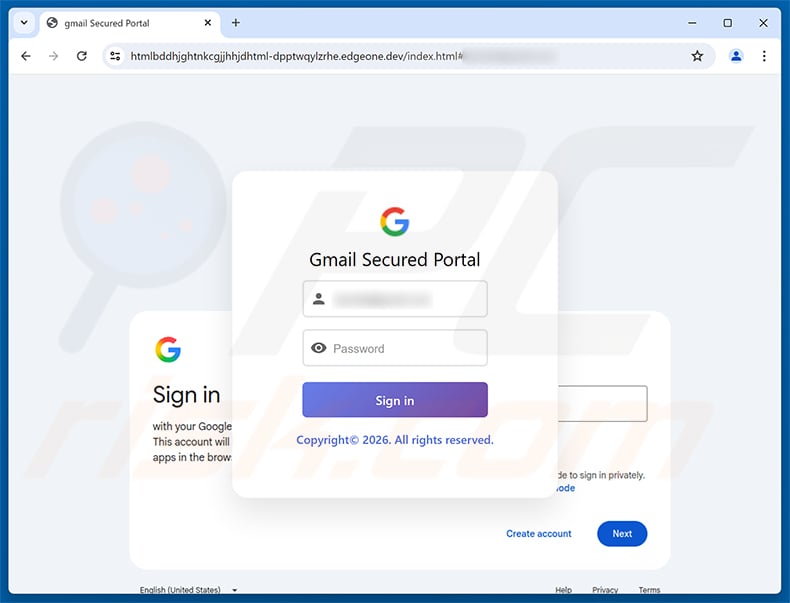 Mailbox Usage Alert Email Scam phishing page