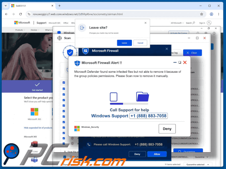 Microsoft Firewall Alert POP-UP Scam (GIF)