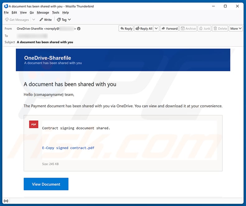 Microsoft OneDrive - Files Shared With You Email Scam (2026-09-09)
