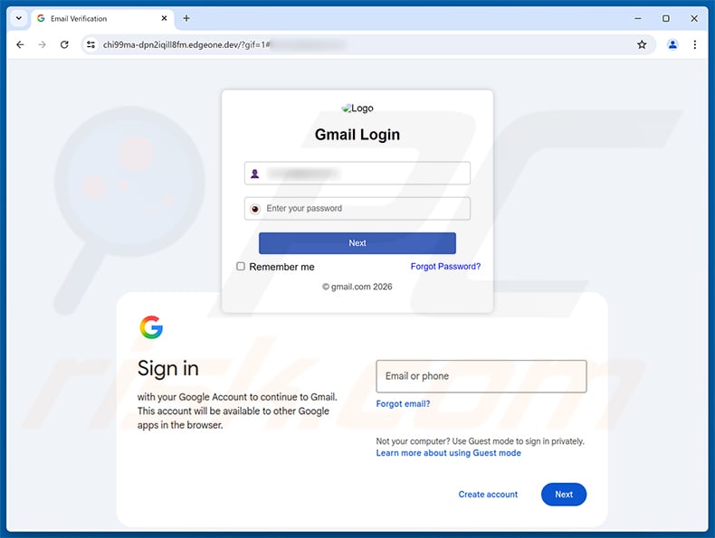 NetZero Email Update Scam phishing page