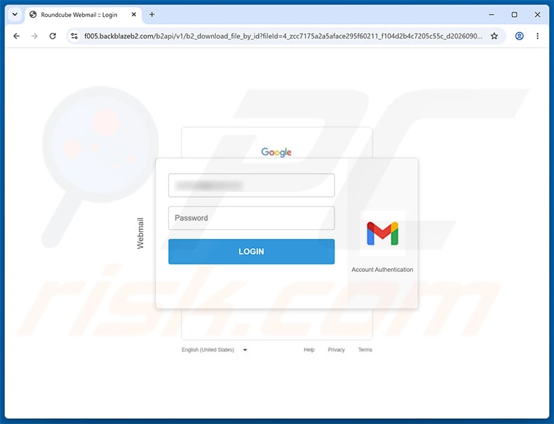 Password Reset Request Email Scam phishing page