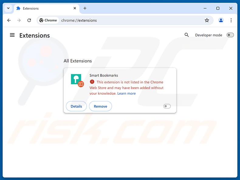 Removing PEEP RAT from Google Chrome step 2