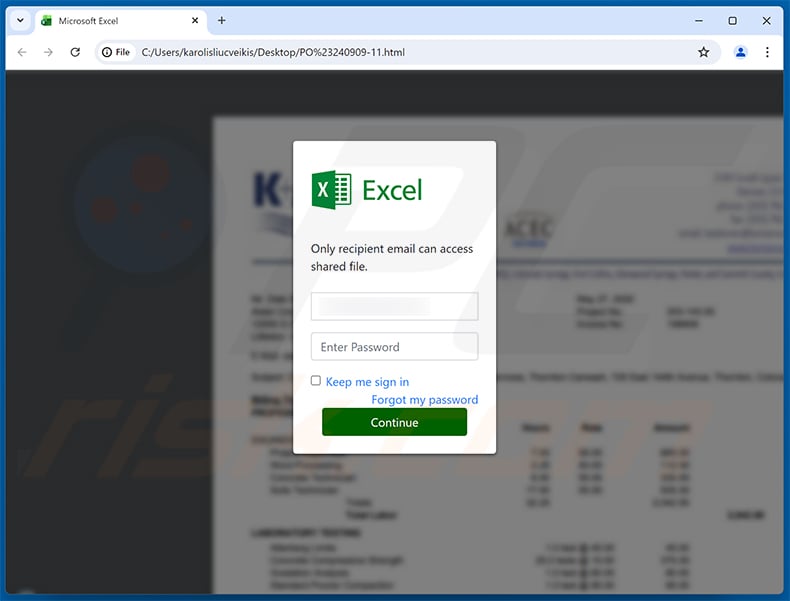 Phishing HTML file distributed via Purchase Order And Proforma Invoice Confirmation scam email (2026-09-16)