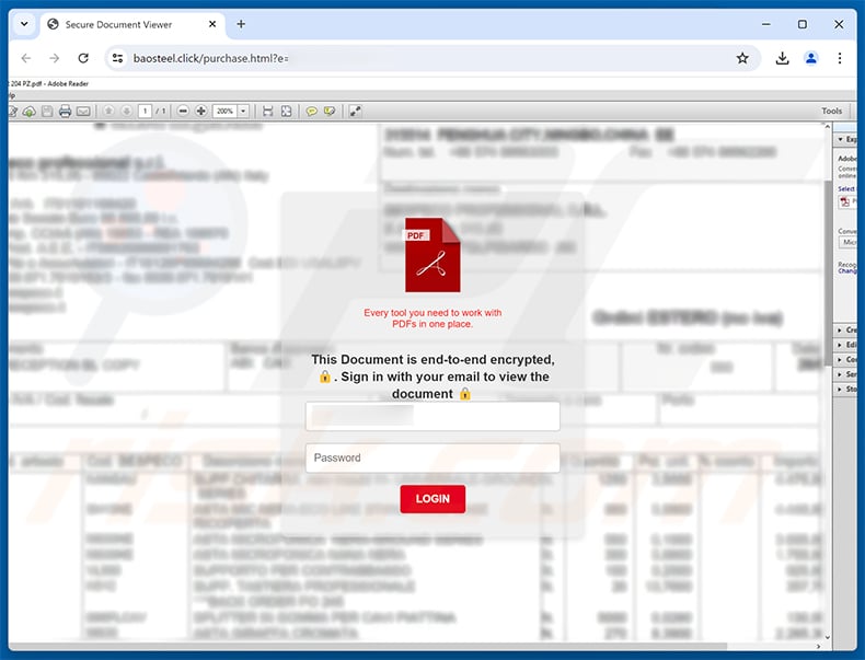 Phishing site promoted via Purchase Order (PO) Confirmation Email Scam (2026-09-22)