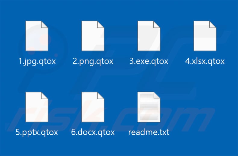 Files encrypted by qTox Ransomware (.qtox extension)