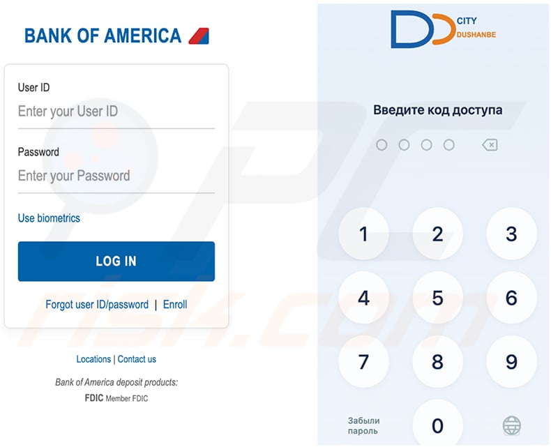RatHat malware fake Bank of America and banking PIN overlays