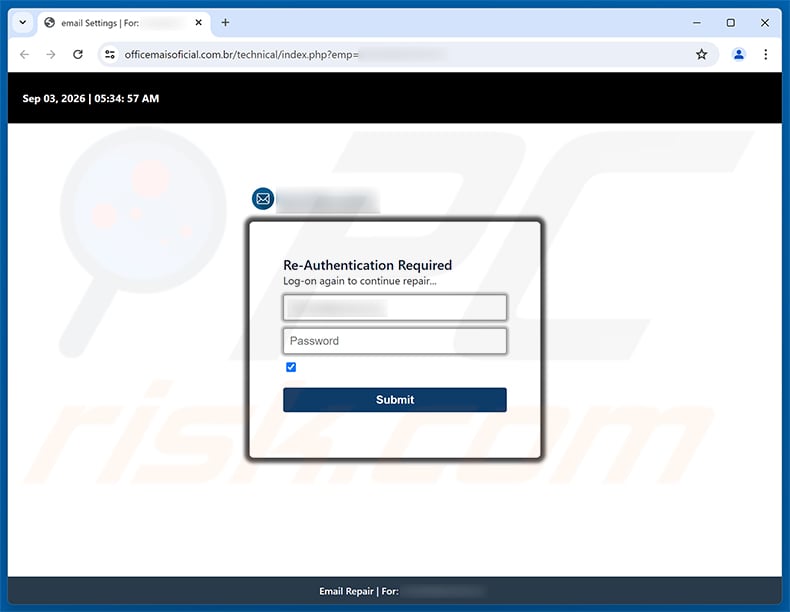 Resolve Security Concerns Email Scam phishing page