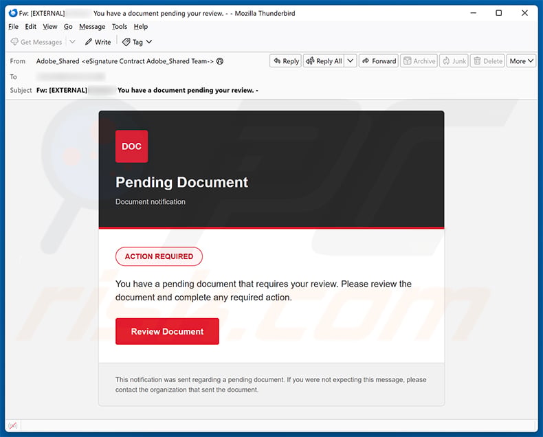 Review Required: Pending Documents email scam (2026-09-07)
