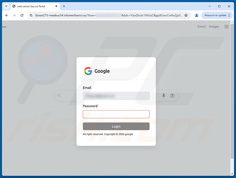 Room For Honeymoon phishing page