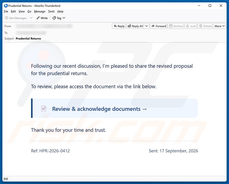 Shared Revised Proposal Email Scam email spam campaign