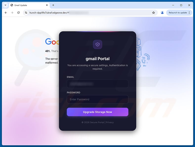 SharePoint - Secure File For Your Urgent Review Email Scam phishing page