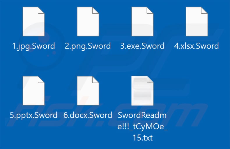 Files encrypted by Sword ransomware (.Sword extension)