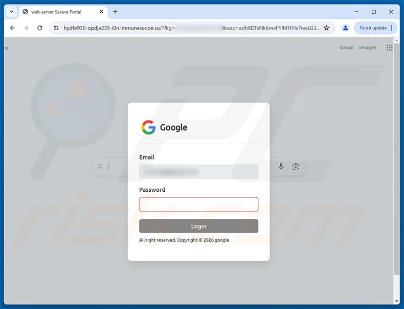 Temporary System Issue phishing page