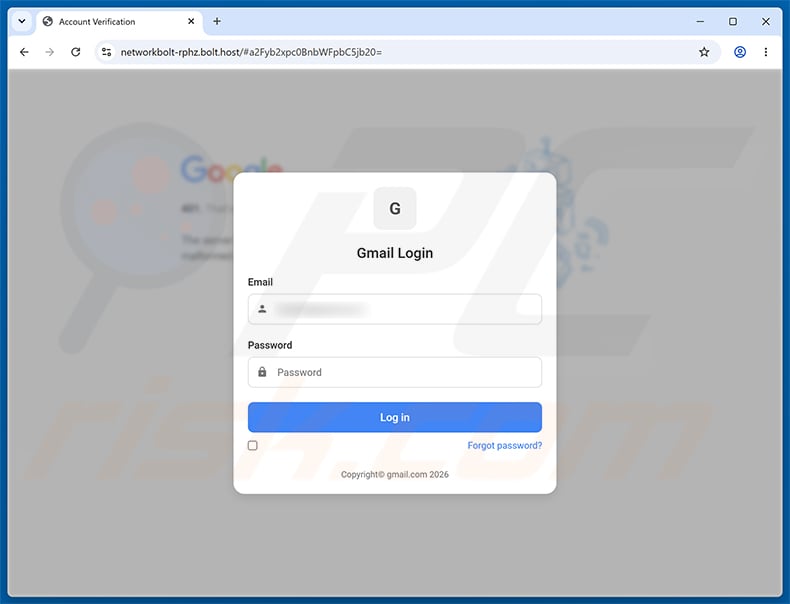 Untrusted Device Was Added To Your Account phishing page