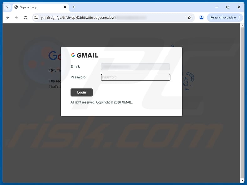 Unusual Mail Delivery Email Scam phishing page