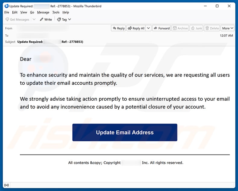 Update Your Email Account Scam (2026-09-10)
