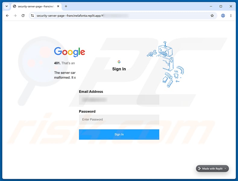 Verify Your Mailbox Email Scam phishing page