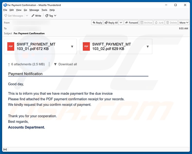 We Have Made Payment For Due Invoices email scam (2026-09-22)
