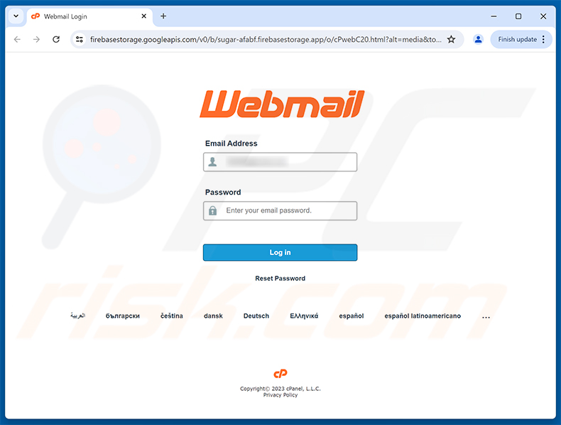 Phishing site promoted via Webmail Account Verification Email Scam (2026-09-08 - sample 1)