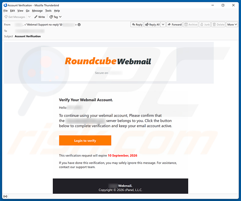Webmail Account Verification Email Scam (2026-09-09)