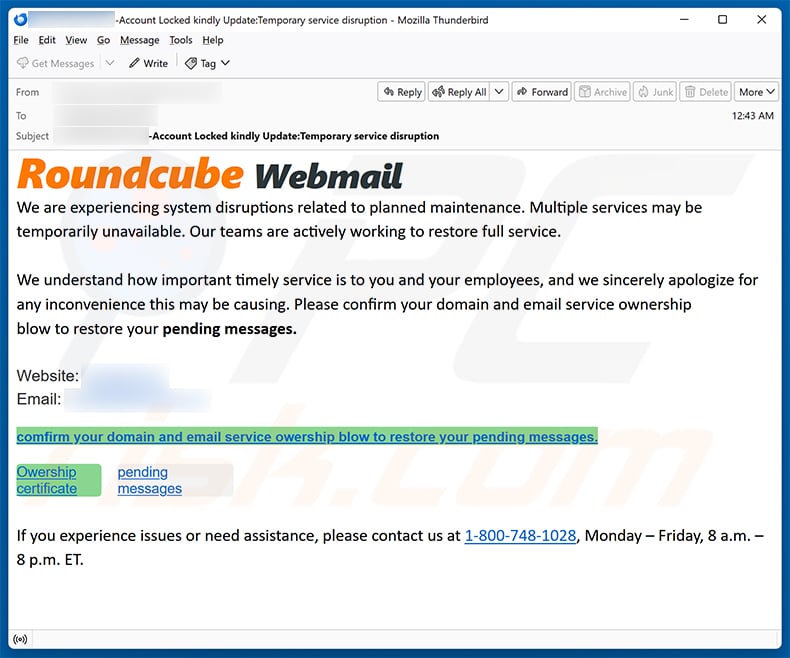 Webmail System Maintenance Email Scam (2026-09-23)