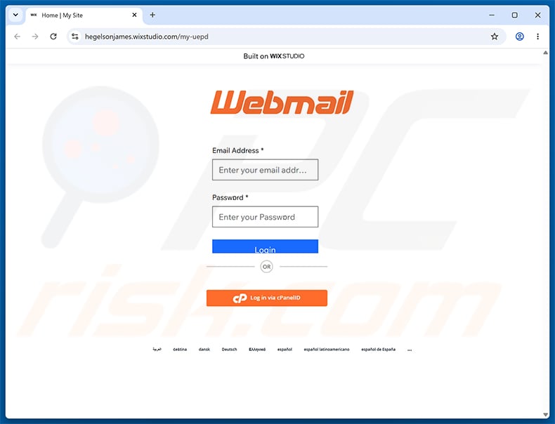 Wire Transfer Payment Confirmation Email Scam phishing page