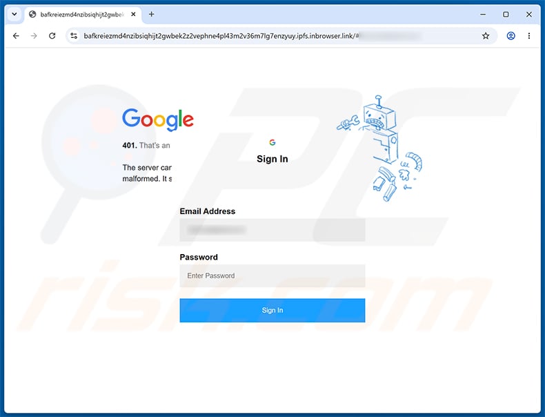 Account Closing Soon phishing page