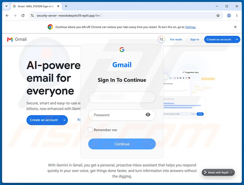 Phishing site promoted via Account Password Needs To Be Reset scam email (2026-10-14)