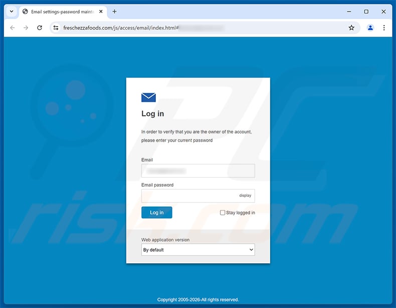 Account Renewal Notice Email Scam phishing page