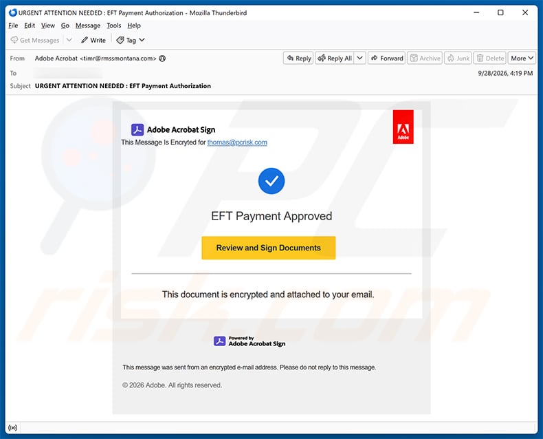 Adobe Acrobat Sign Request Email Scam (2026-10-14)