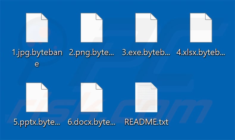 Files encrypted by ByteBane ransomware (.bytebane extension)