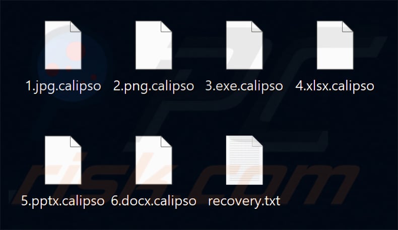 Files encrypted by Calipso ransomware (.calipso extension)