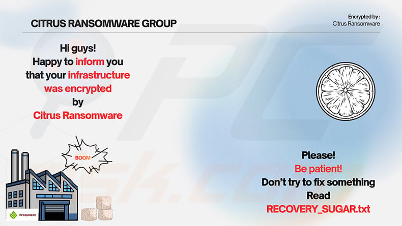 Citrus ransomware desktop wallpaper