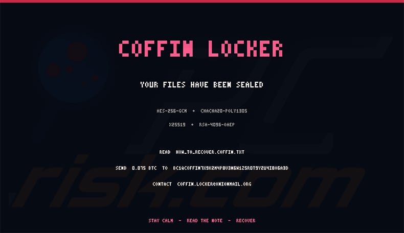 Coffin Locker ransomware wallpaper