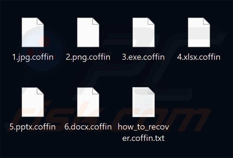 Files encrypted by Coffin Locker ransomware (.coffin extension)