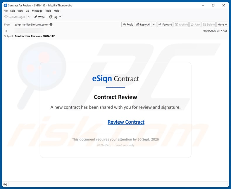 Contract Document Email Scam (2026-10-07)