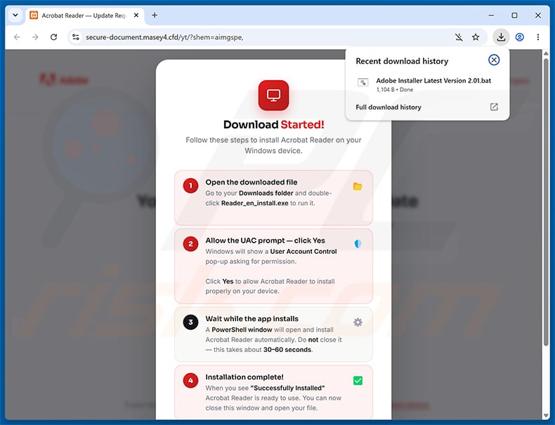 Malicious website promoted through EFT Remittance Document spam campaign