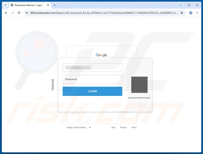 Email Workspace Storage Limit Scam phishing page