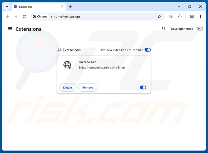 Removing Quick Search (find.flashysearches.com) related Google Chrome extensions