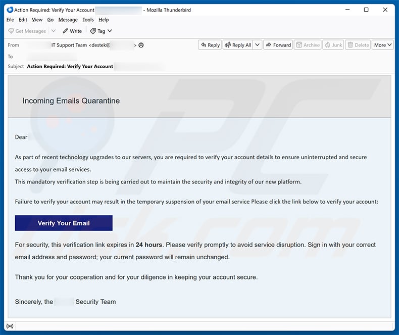 Incoming Messages Held In Quarantine email scam (2026-10-07)