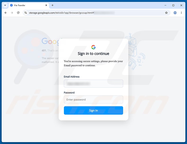 Mail DNS Configuration Notice Email Scam phishing page