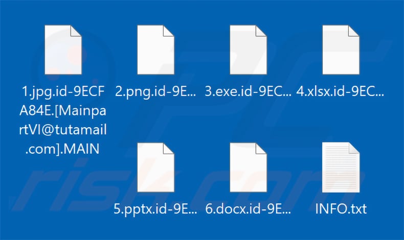 Files encrypted by MAIN ransomware (.MAIN extension)