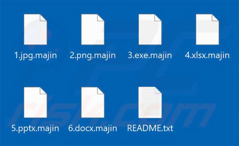 Files encrypted by MAJIN ransomware (.majin extension)